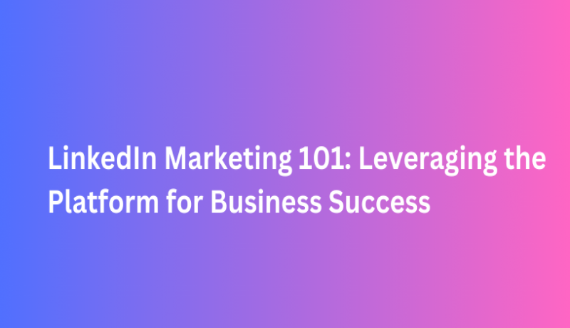 LinkedIn Marketing 101: Leveraging the Platform for Business Success